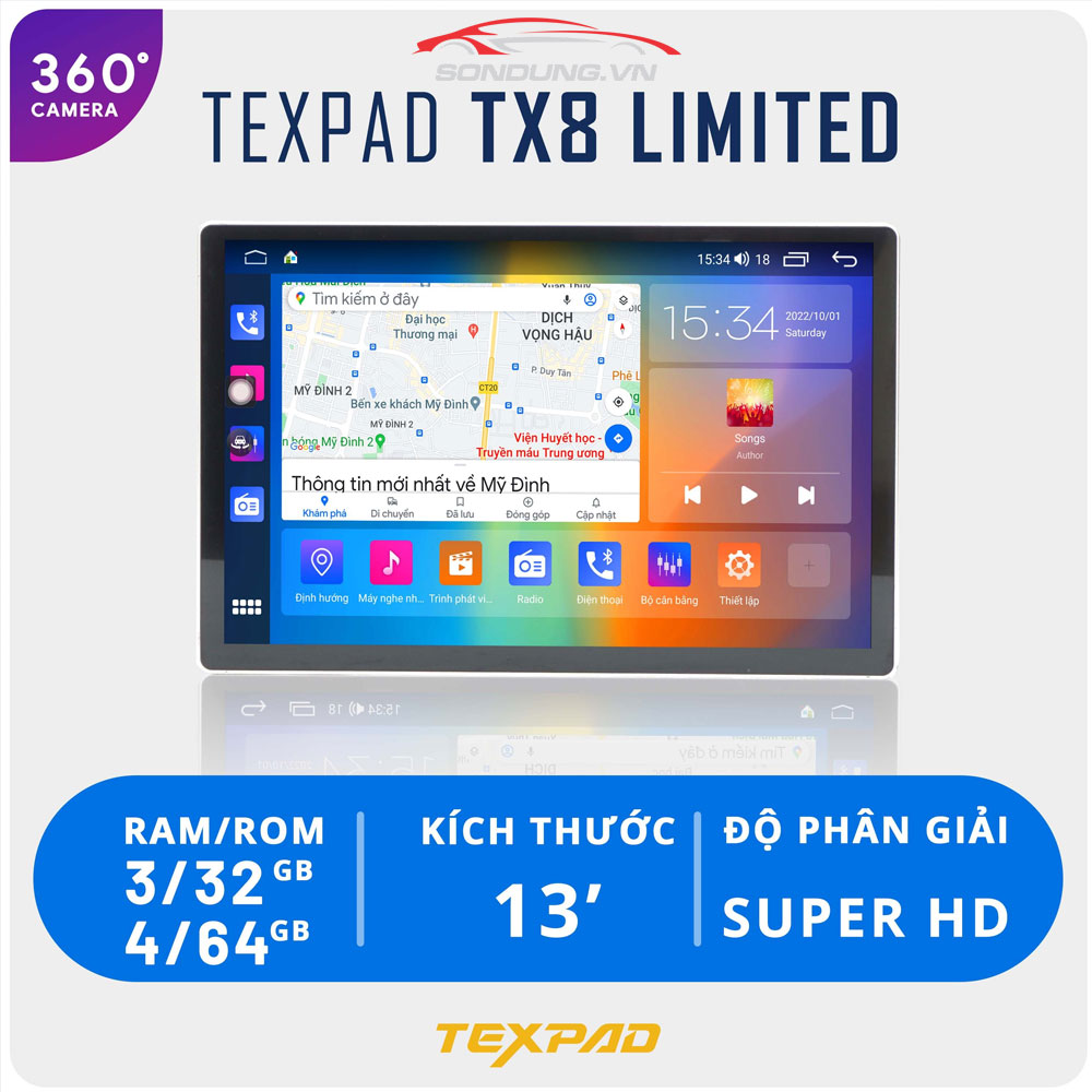 Màn hình Android ô tô TexPad TX8 Limited Edition - Phiên Bản Giới Hạn Cao Cấp
