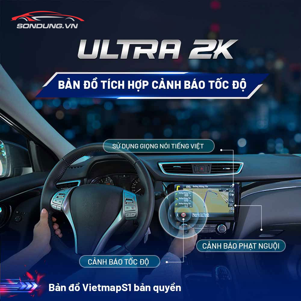 bản đồ dẫn đường trên màn hình oledpro ultra 2k