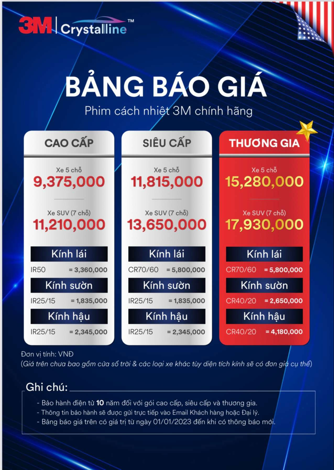 Tổng hợp gói dán phim cách nhiệt 3M cao cấp